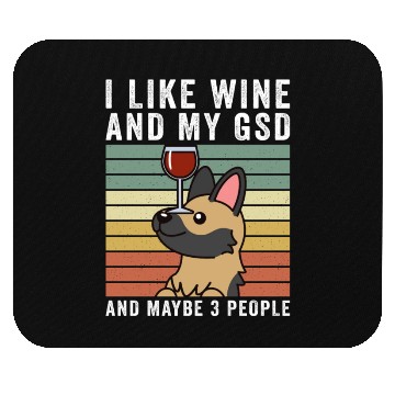 Discover I Like Wine And My German Shepherd Mouse Pads