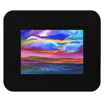 Discover Colorful Sunset Landscape Painting Mouse Pads