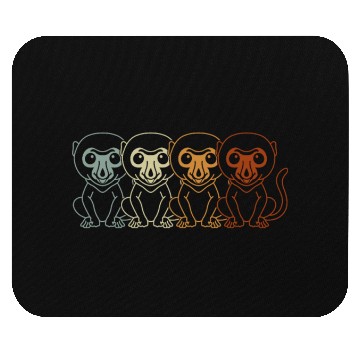 Discover Retro Proboscis Monkey Ape Wildlife Zookeeper Mouse Pads