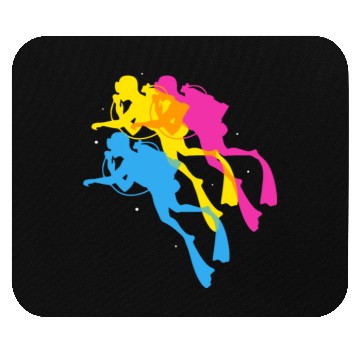 Discover Retro Colorful Scuba Diving Mouse Pads