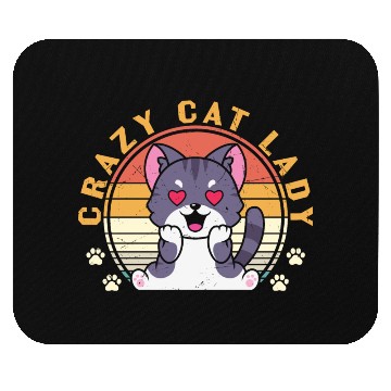 Discover Crazy cat Lady Mouse Pads