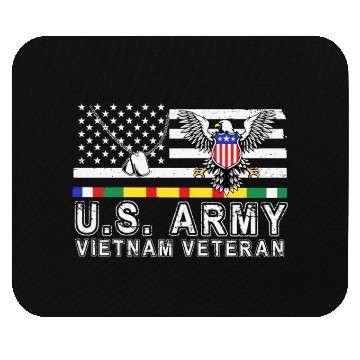 Discover Vietnam Veteran Eagle US Flag Dog Tag Vintage Mouse Pads