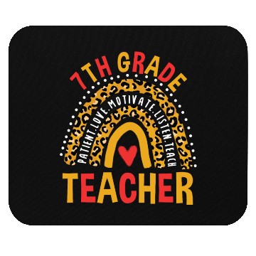 Discover First Day Of School Leopard 7th Grade Teacher Mouse Pads