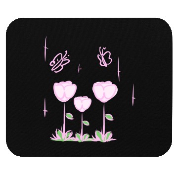 Discover butterfly pink flowers nature Mouse Pads
