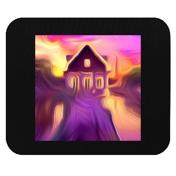 Discover sunset house digital art abstract painting Mouse Pads
