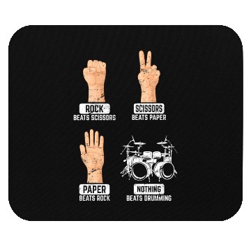 Discover Rock Paper Scissors Nothing Beats Drumming Funny D Mouse Pads