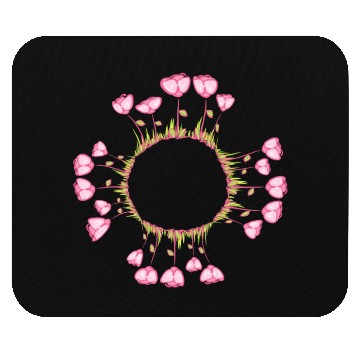 Discover circle nature flowers roses pink Mouse Pads