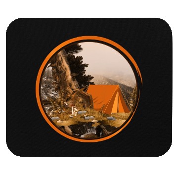 Discover nostalgic tent - camping in nature Mouse Pads