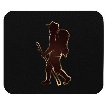 Discover Pilgrims or hikers with walking stick & backpack Mouse Pads