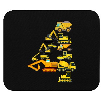Discover 4th Birthday Construction Trucks For 4 Year Old Mouse Pads