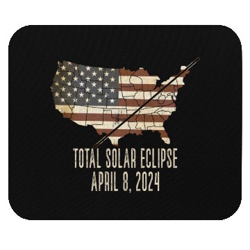 Discover Total Solar Eclipse April 8 2024 Totality USA Map Mouse Pads