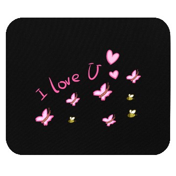 Discover i love you butterfly bees Mouse Pads