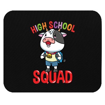 Discover Cow Back To School High School Squad Mouse Pads