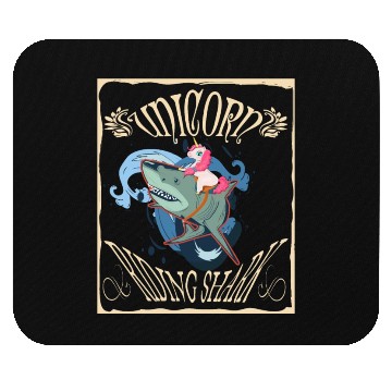 Discover Unicorn Riding Shark Mouse Pads