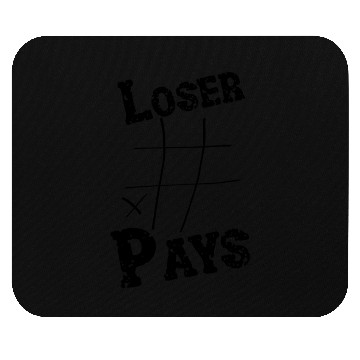 Discover Loser Pays tic tac toe game black Mouse Pads