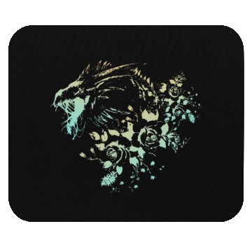 Discover Dragon Flowers - Green Gradient Mouse Pads