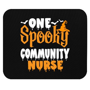 Discover One Spooky Community Nurse Funny Creepy Halloween Mouse Pads