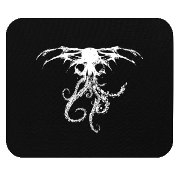 Discover Tentacle Monster Skull - White Mouse Pads
