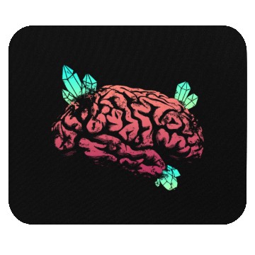 Discover Brain with Crystal - Red and Green Mouse Pads