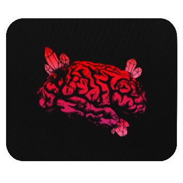 Discover Brain with Crystal - Red Mouse Pads