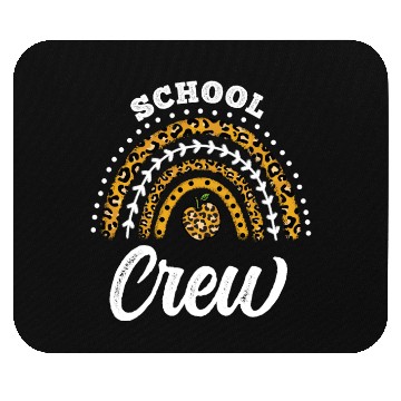 Discover School Crew Leopard Rainbow Back To School Mouse Pads