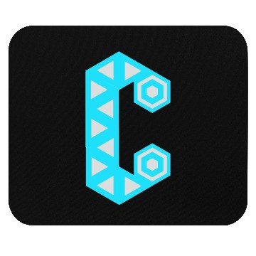 Discover Letter C Logo Robot Mouse Pads