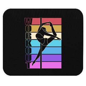 Discover Retro Workout Pole Dancing Pole Dancer Mouse Pads