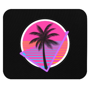 Discover Neon Sunset Palm Tree Mouse Pads