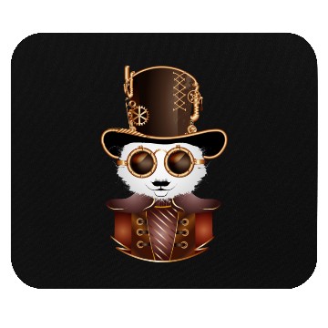 Discover Steampunk panda bear with cylinder hat and goggles Mouse Pads