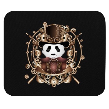 Discover Steampunk panda with top hat in sepia frame Mouse Pads