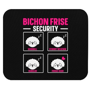 Discover Bichon Frise Security Dog Lover Puppy Paw Love Mouse Pads