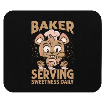 Discover Baker Serving Sweetness Daily - Cakes - Funny - Ba Mouse Pads