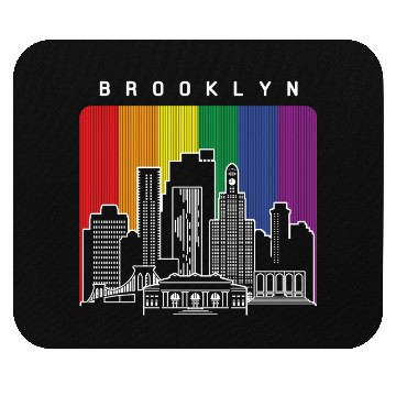 Discover Brooklyn New York Skyline Rainbow Flag Mouse Pads