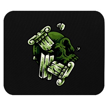 Discover green skull Mouse Pads