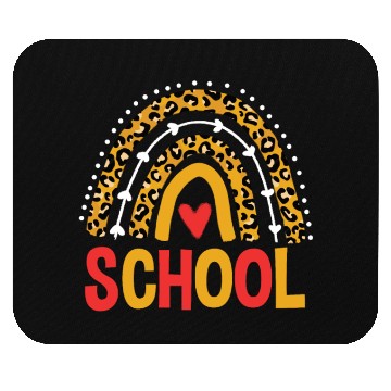 Discover Back To School Leopard School Rainbow Mouse Pads