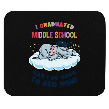 Discover I Graduated Middle School Elephant Graduation Mouse Pads