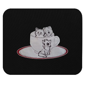 Discover My cat is messing with my coffee cup Mouse Pads