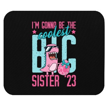 Discover Coolest Big Sister 2023 Baby Pregnancy Dino Girls Mouse Pads