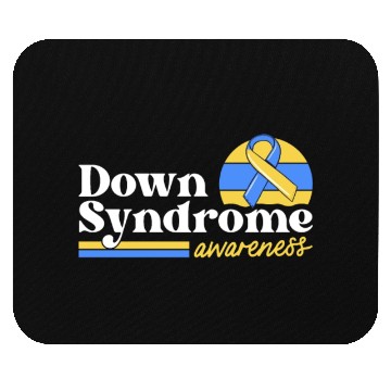 Discover Down Syndrome Awareness Retro Sunset Yellow Blue Mouse Pads