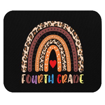 Discover Fourth Grade Teacher Leopard Rainbow Mouse Pads