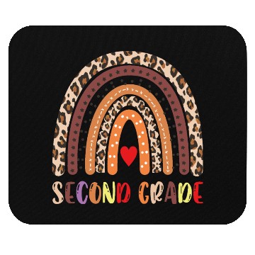Discover Second Grade Teacher Leopard Rainbow Mouse Pads