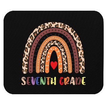 Discover Seventh Grade Teacher Leopard Rainbow Mouse Pads