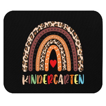 Discover Kindergarten Teacher Leopard Rainbow Mouse Pads