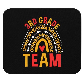 Discover Leopard Rainbow Back To School 3rd Grade Team Mouse Pads
