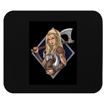 Discover Female Nordic Viking Warrior Mouse Pads
