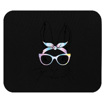 Discover Bunny Face With Sunglasses For Easter Day Mouse Pads
