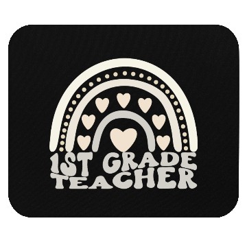 Discover 1st Grade Teacher Retro Wave with Boho Rainbow Mouse Pads
