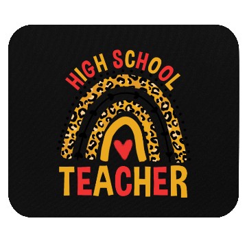 Discover Back To School Leopard High School Teacher Rainbow Mouse Pads
