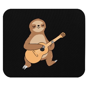 Discover Sloth Playing Guitar for Guitar Player Mouse Pads