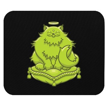 Discover Green Buddha Cat Mouse Pads